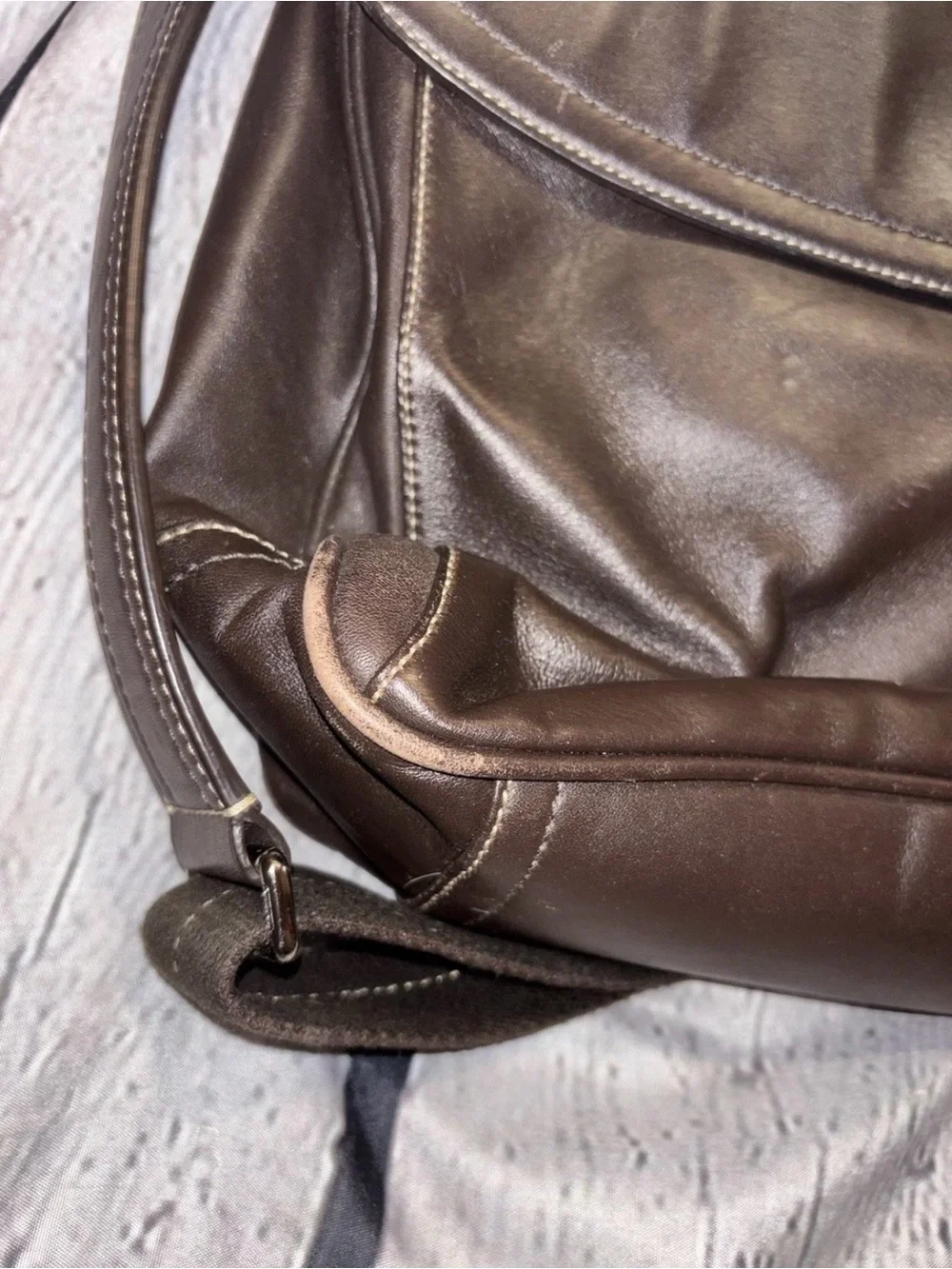 Vintage Coach Brown Leather Briefcase Messenger Bag Large Snap Handle Rare